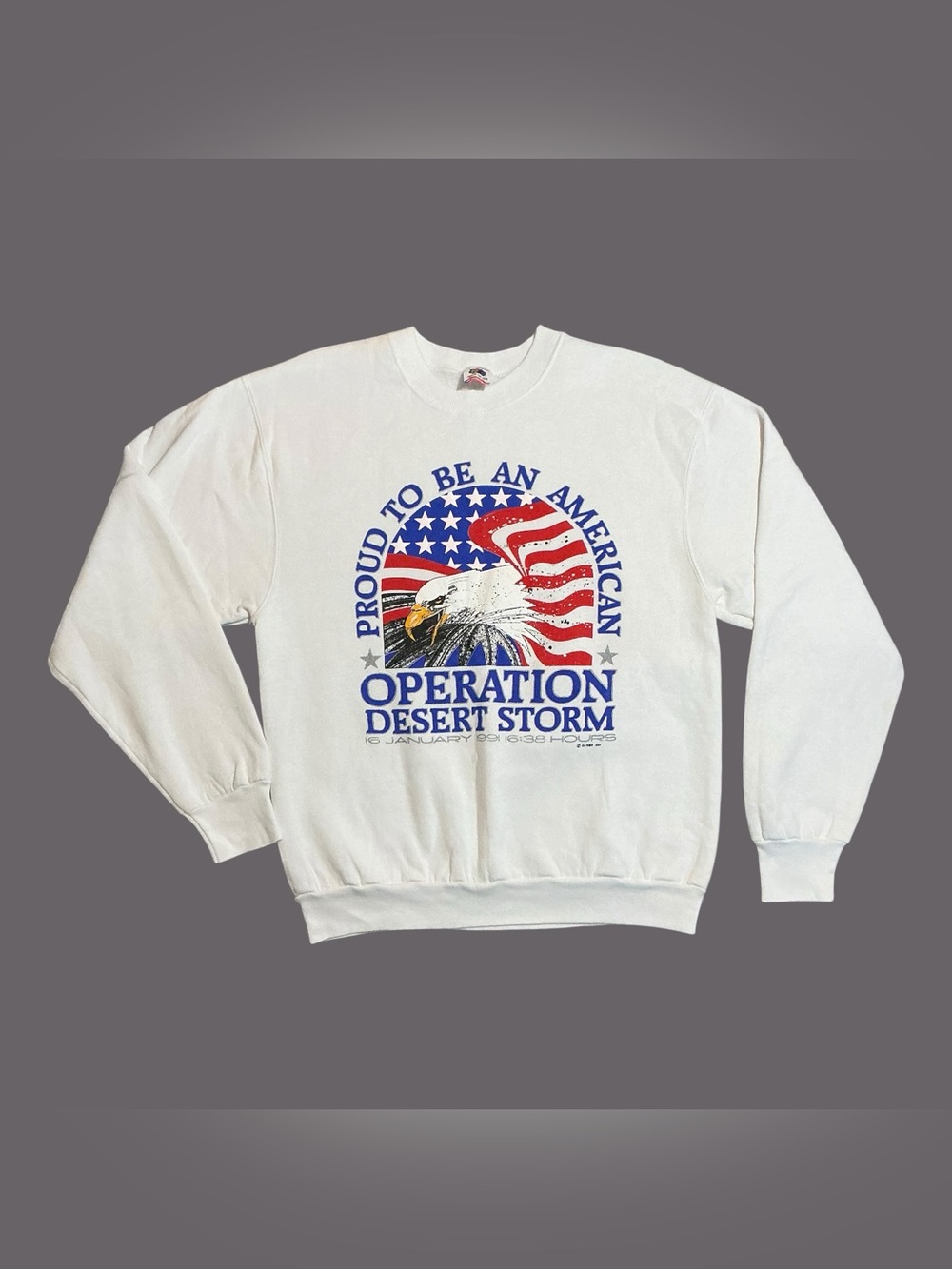 Vintage 1991 Operation Desert Storm Eagle Flag Sweatshirt